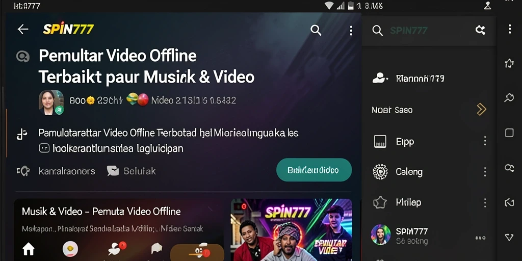 Antarmuka aplikasi Pemutar Video Offline SPIN777 yang intuitif dan mudah digunakan.
