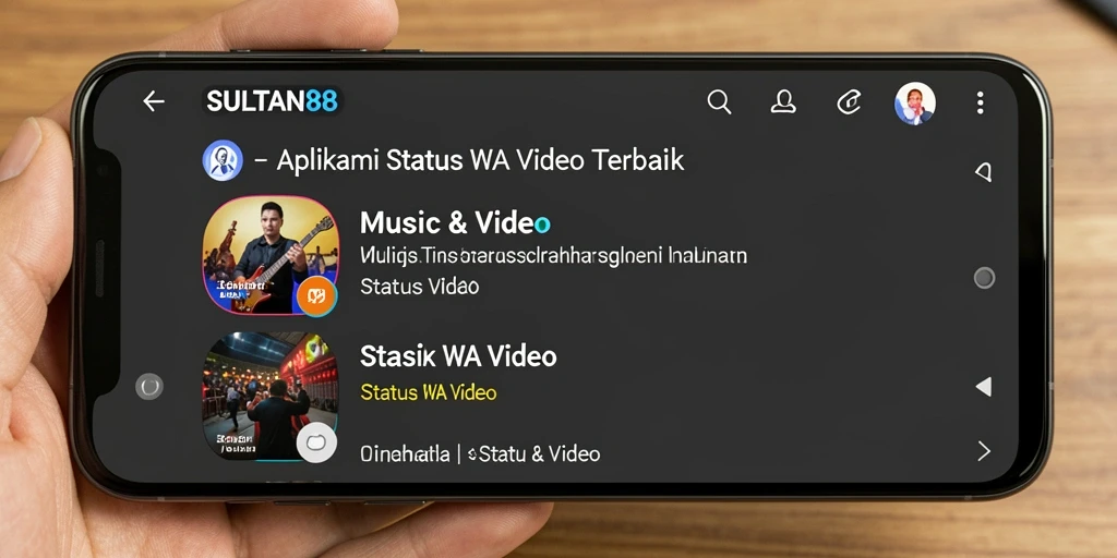 Antarmuka pengguna SULTAN88 untuk mengunduh video status WA.