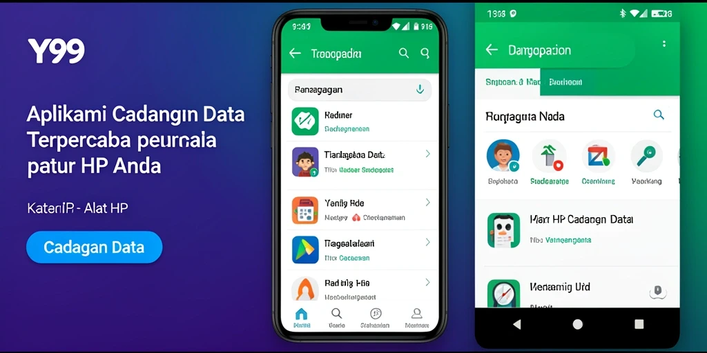 Antarmuka utama Y89 yang sederhana dan mudah digunakan untuk pencadangan data.